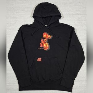 Uniqlo x Jeff Koons Hoodie Mens L Black Animal Dog Art Graphic Sweatshirt